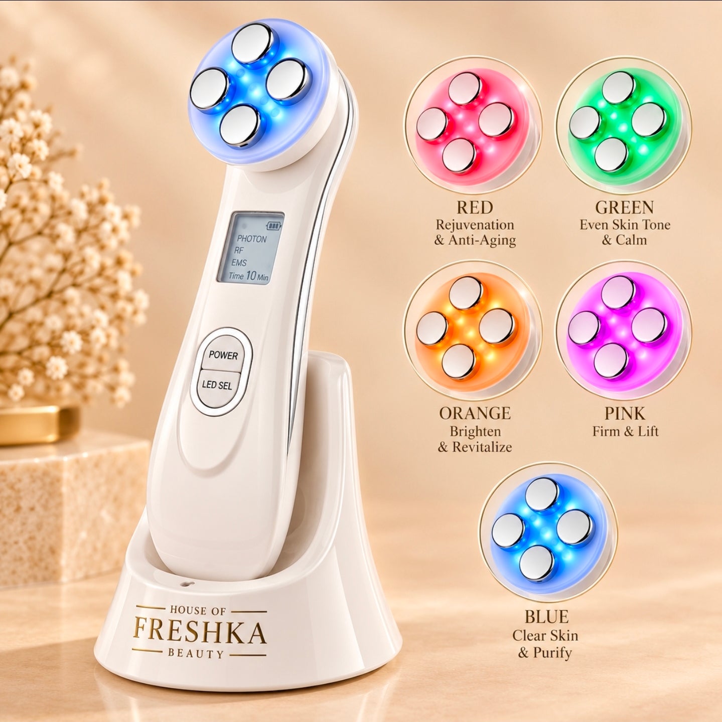 FRESHKA PHOTON LED + EMS Facial Beauty Device