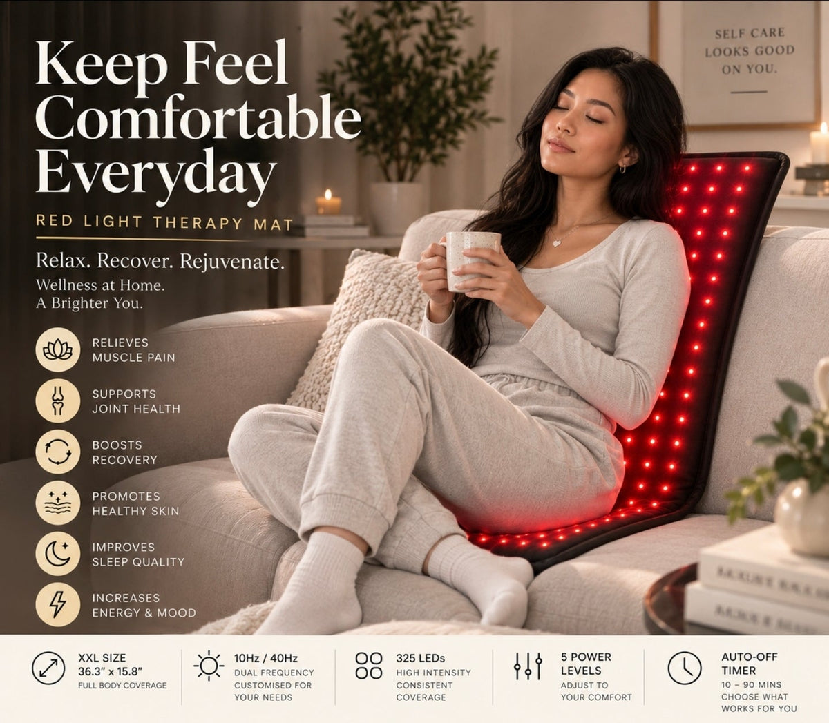Freshka Lumière™ Full-Body Red Light Therapy Mat