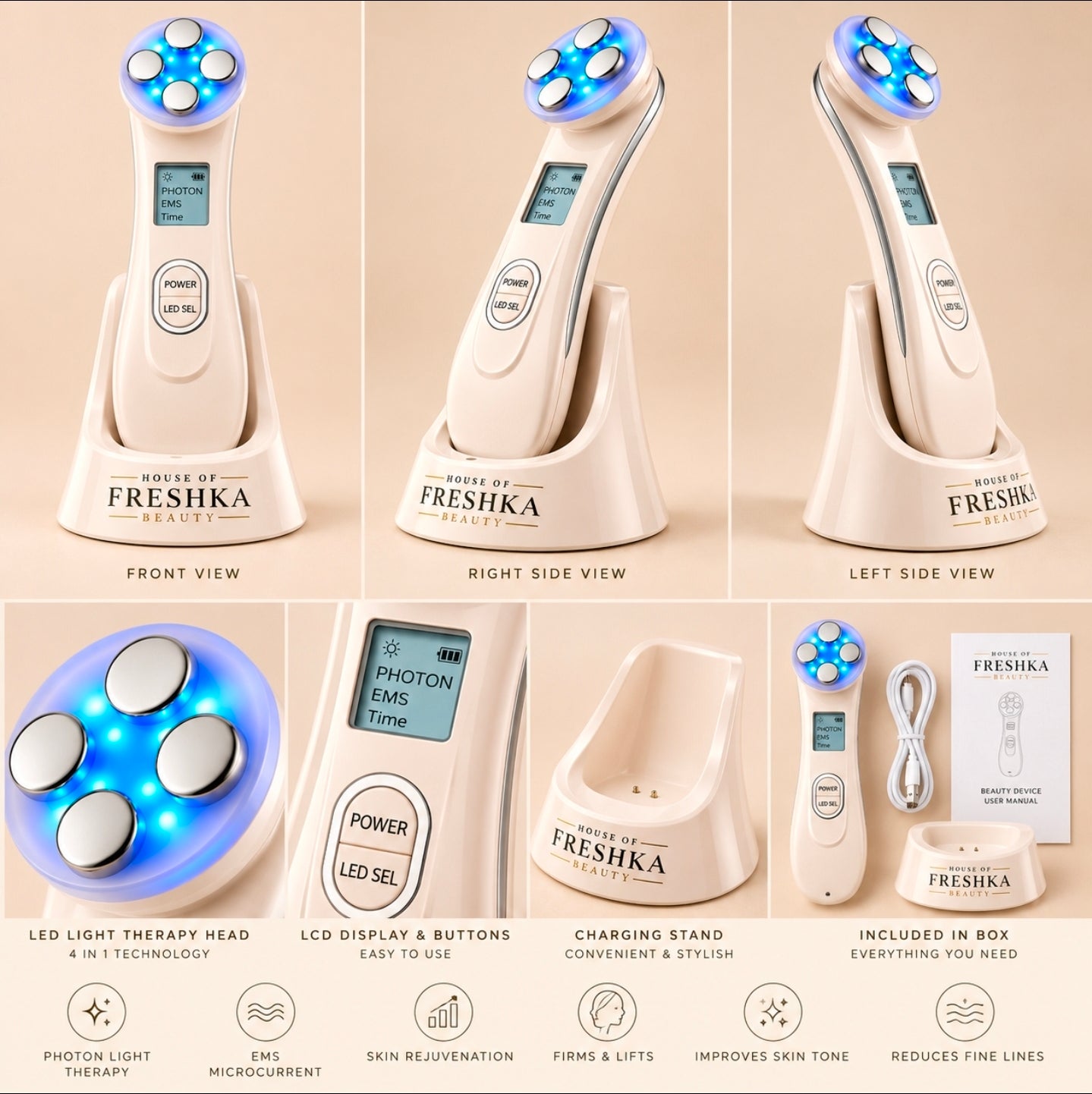 FRESHKA PHOTON LED + EMS Facial Beauty Device